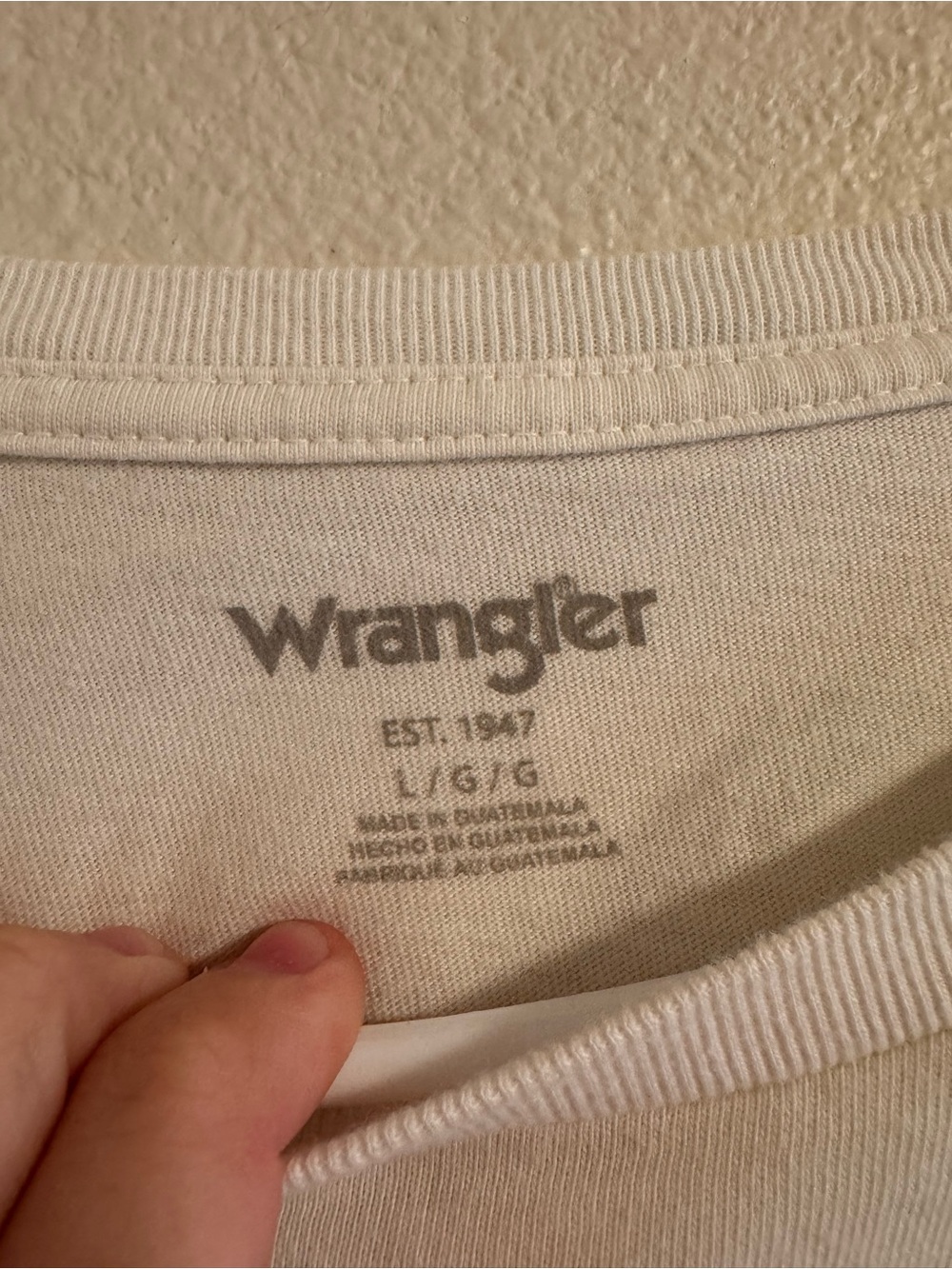 Wrangler Cream Short Sleeve Tee with Red and Black Rodeo Graphic - Picture 2 of 3